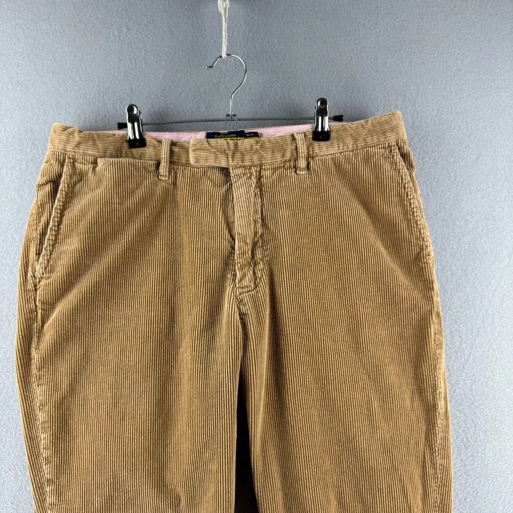 Ralph Lauren Rugby Pants Mens 36 (Fits 36x30) Beige Corduroy Cotton Chino‎